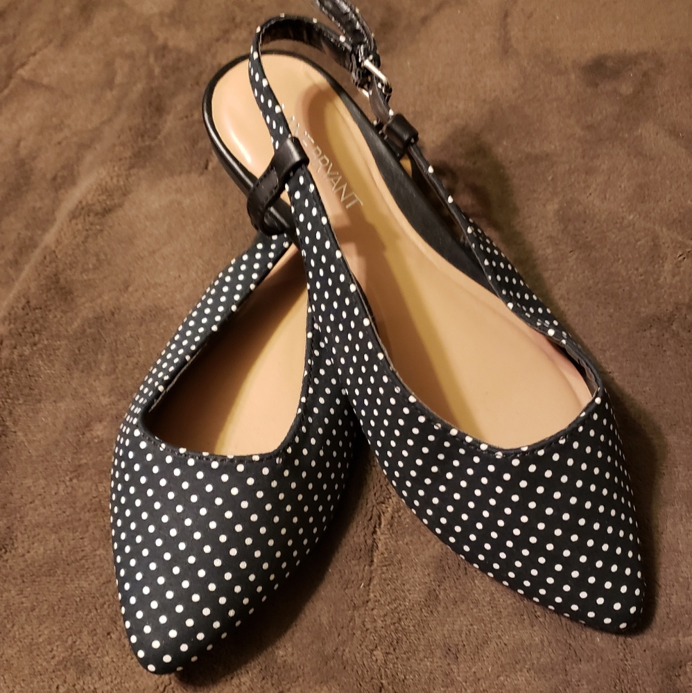Black polka dot sling backs lane bryant